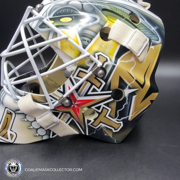 Adin Hill Goalie Mask Unsigned V4 2023 Las Vegas CUP Edition Game 3 Alien + WHITE Grill Tribute