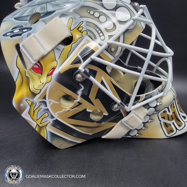 Adin Hill Goalie Mask Unsigned V4 2023 Las Vegas CUP Edition Game 3 Alien + WHITE Grill Tribute