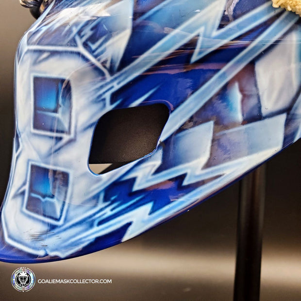 Andrei Vasilevskiy Goalie Mask Game Worn 2022-23 Tampa Bay Lightning Sylabrush Painted on Bauer Shell - 1st Half of Season Photomatched AS-02840