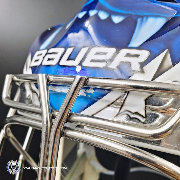 Andrei Vasilevskiy Goalie Mask Game Worn 2022-23 Tampa Bay Lightning Sylabrush Painted on Bauer Shell - 2nd Half of Season + Playoffs Photomatched AS-02841