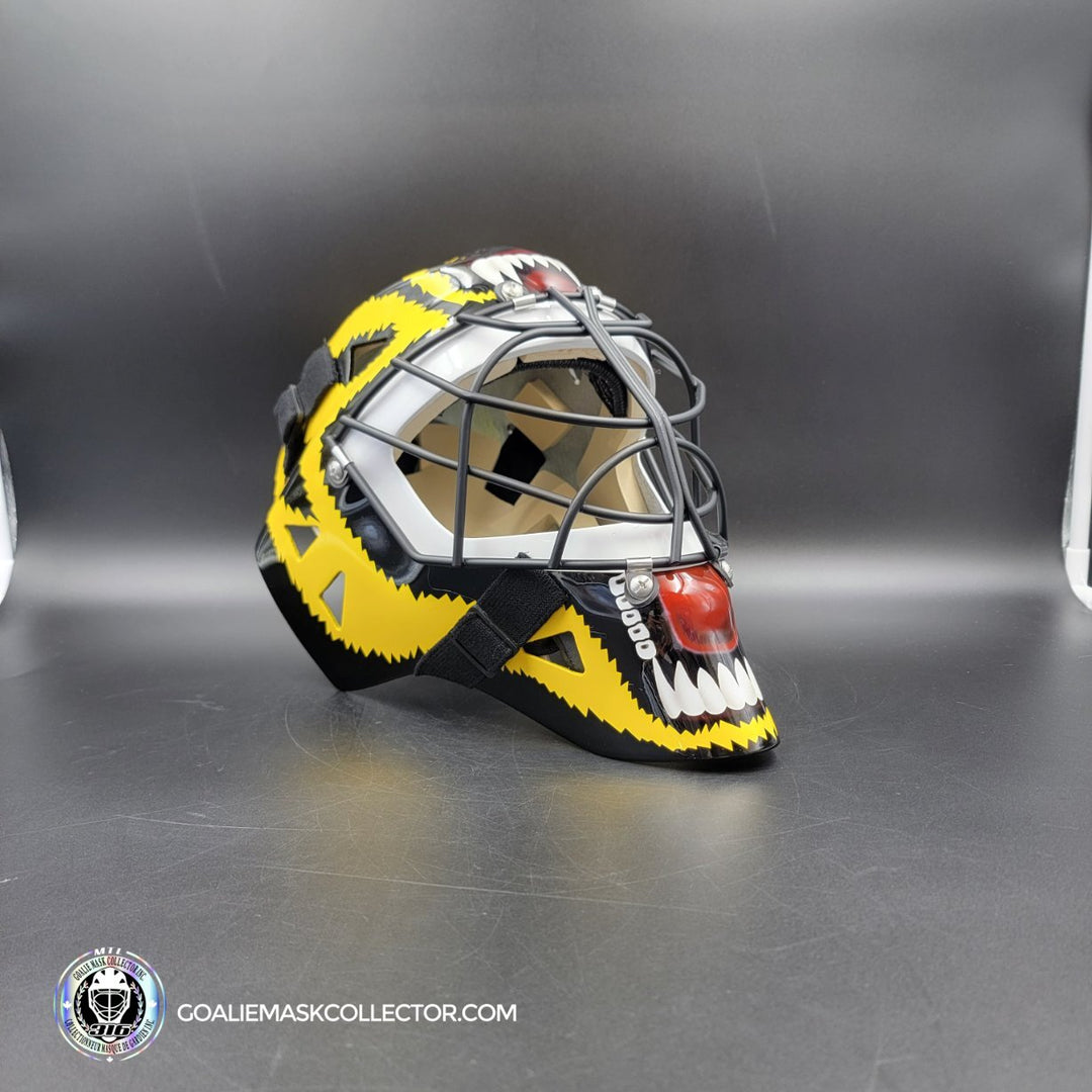 Andy Moog Goalie Mask Unsigned Boston "Mad Bear" V2 Black Grill Tribute