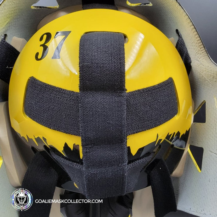 Andy Moog Goalie Mask Unsigned Boston "Mad Bear" V2 Black Grill Tribute