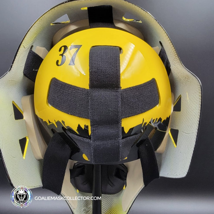 Andy Moog Goalie Mask Unsigned Boston "Mad Bear" V2 Black Grill Tribute