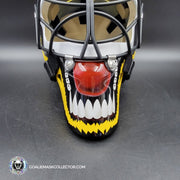 Andy Moog Goalie Mask Unsigned Boston "Mad Bear" V2 Black Grill Tribute