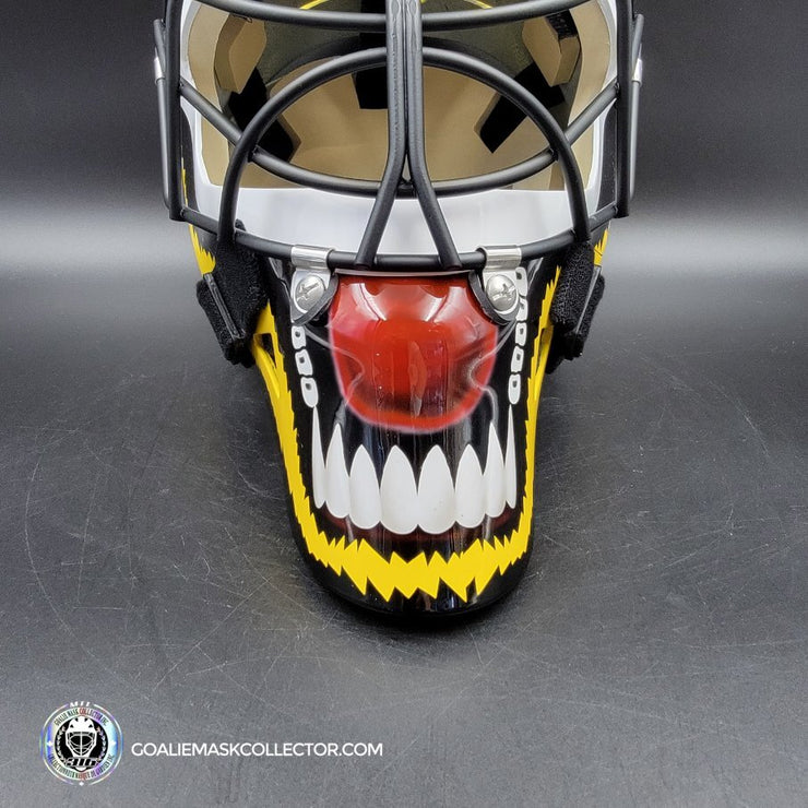 Andy Moog Goalie Mask Unsigned Boston "Mad Bear" V2 Black Grill Tribute