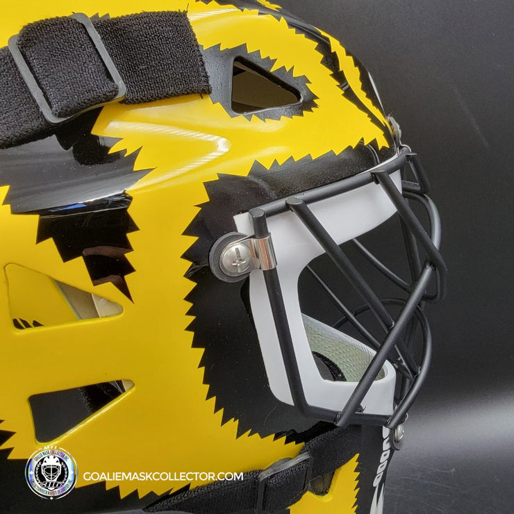 Andy Moog Goalie Mask Unsigned Boston "Mad Bear" V2 Black Grill Tribute