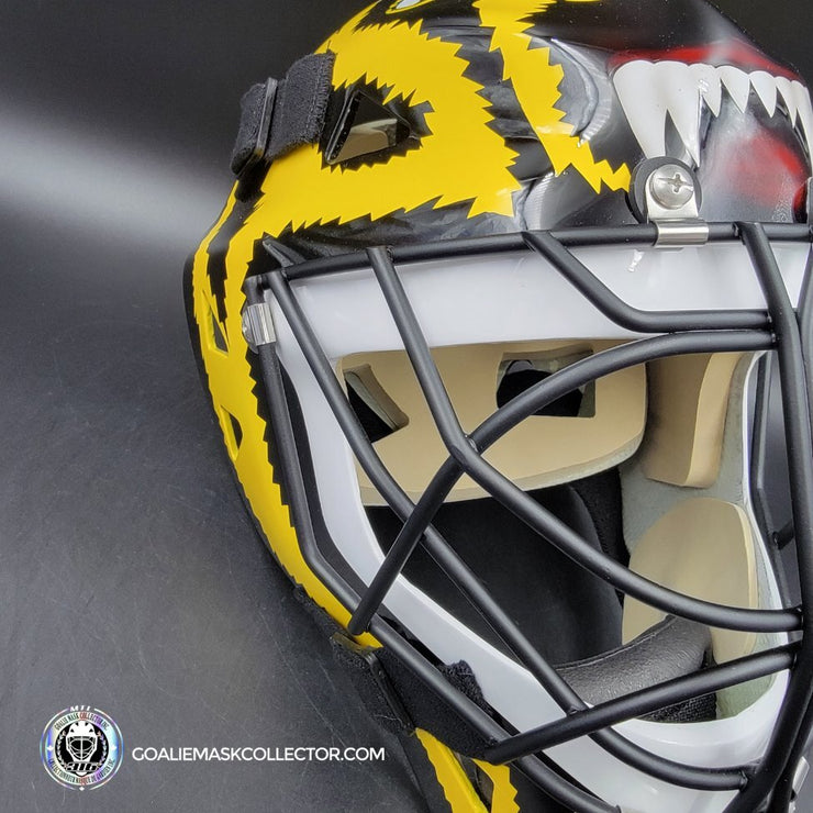 Andy Moog Goalie Mask Unsigned Boston "Mad Bear" V2 Black Grill Tribute