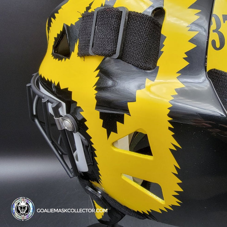 Andy Moog Goalie Mask Unsigned Boston "Mad Bear" V2 Black Grill Tribute