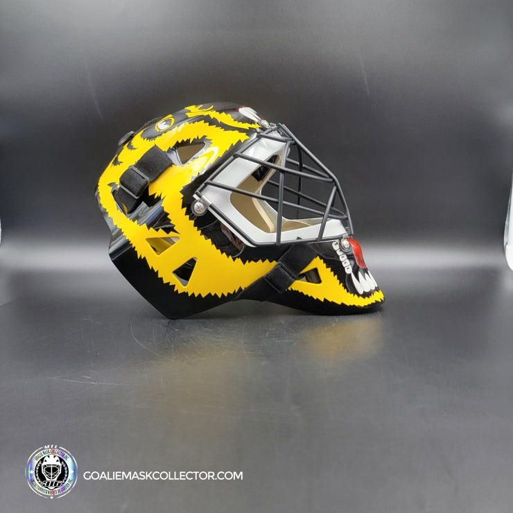 Andy Moog Goalie Mask Unsigned Boston "Mad Bear" V2 Black Grill Tribute
