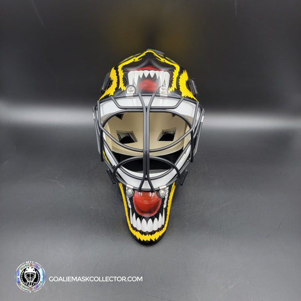 Andy Moog Goalie Mask Unsigned Boston "Mad Bear" V2 Black Grill Tribute