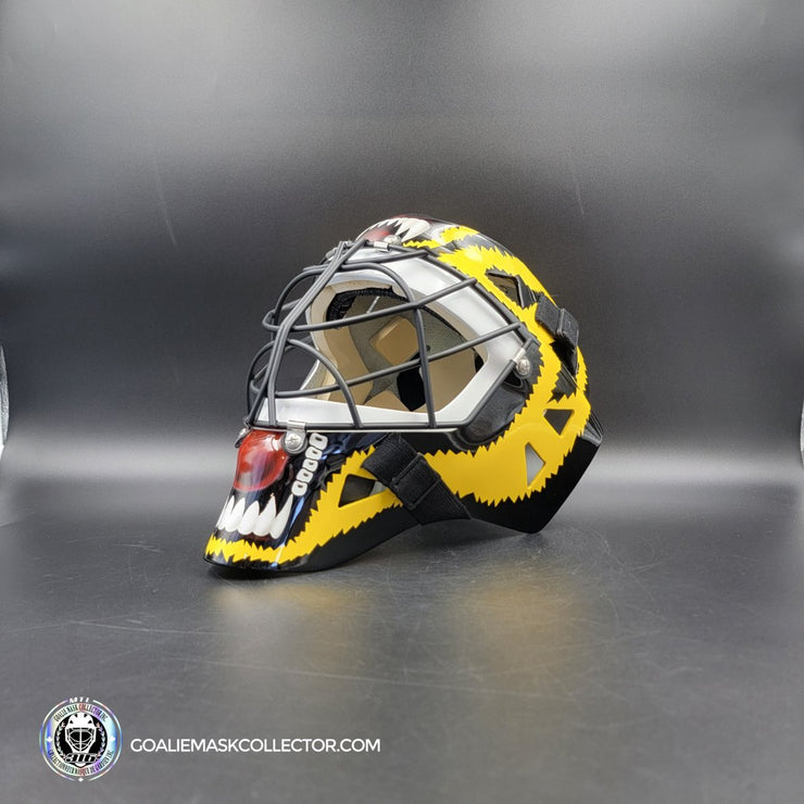 Andy Moog Goalie Mask Unsigned Boston "Mad Bear" V2 Black Grill Tribute