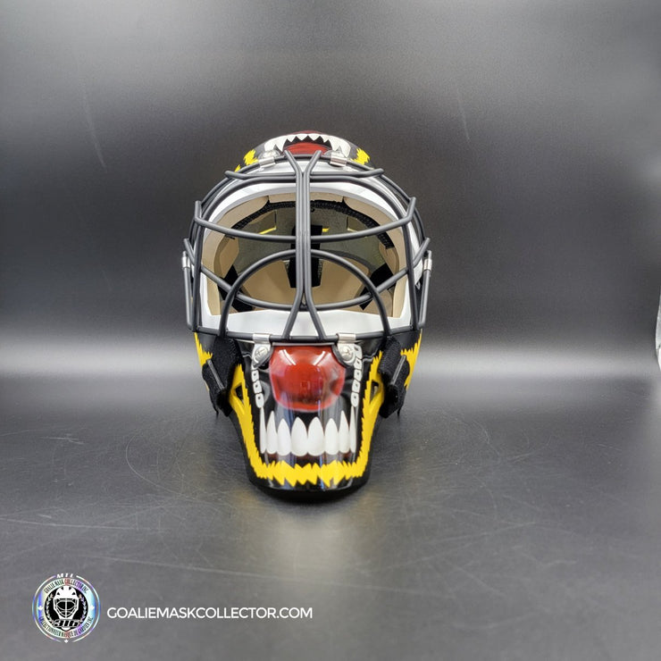 Andy Moog Goalie Mask Unsigned Boston "Mad Bear" V2 Black Grill Tribute