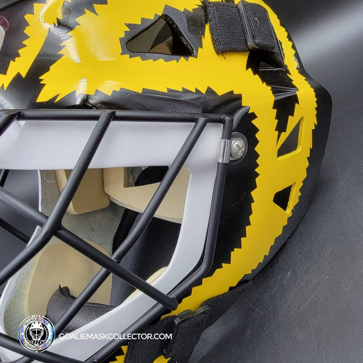Andy Moog Goalie Mask Unsigned Boston "Mad Bear" V2 Black Grill Tribute