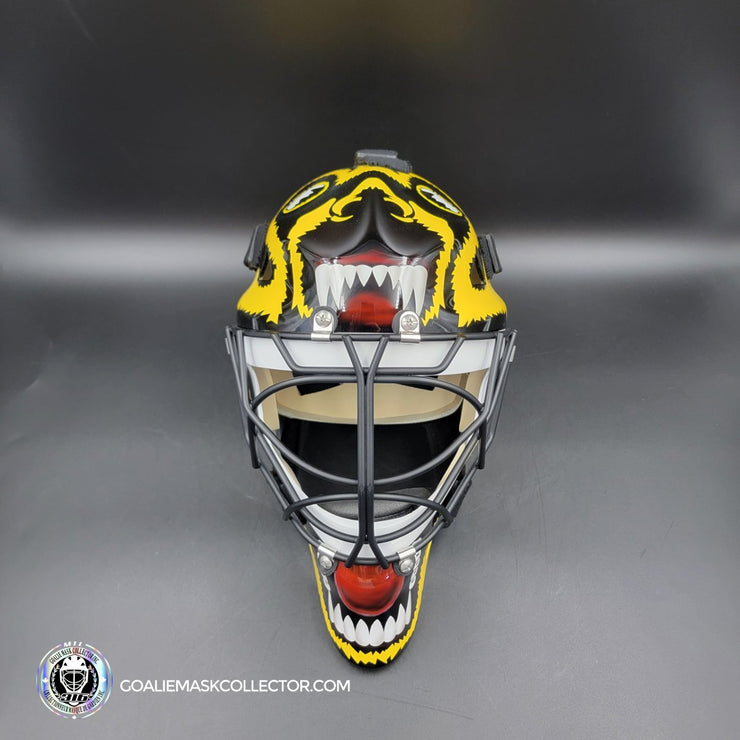 Andy Moog Goalie Mask Unsigned Boston "Mad Bear" V2 Black Grill Tribute