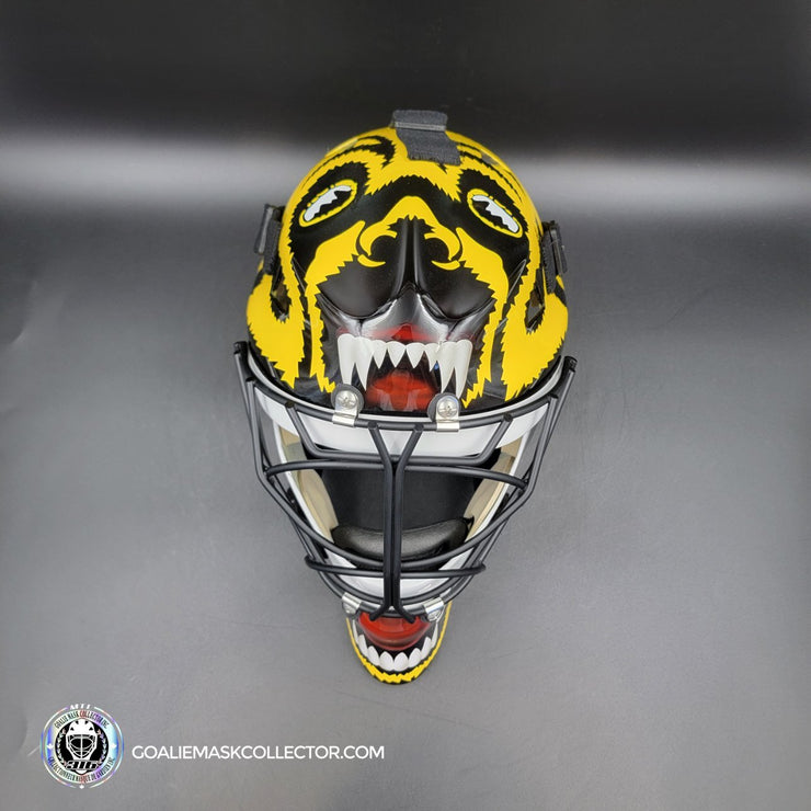 Andy Moog Goalie Mask Unsigned Boston "Mad Bear" V2 Black Grill Tribute