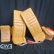 Ann-Renee Desbiens Game Used Goalie Pads 2023 Team Canada World Championship Silver Medal Winning Worn True Set Pads + Glove + Blocker Signed and Inscribed AS-03301