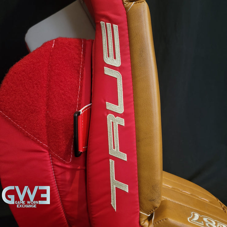 Ann-Renee Desbiens Game Used Goalie Pads 2023 Team Canada World Championship Silver Medal Winning Worn True Set Pads + Glove + Blocker Signed and Inscribed AS-03301