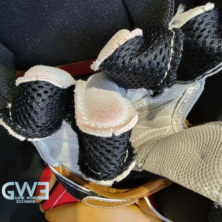 Ann-Renee Desbiens Game Used Goalie Pads 2023 Team Canada World Championship Silver Medal Winning Worn True Set Pads + Glove + Blocker Signed and Inscribed AS-03301