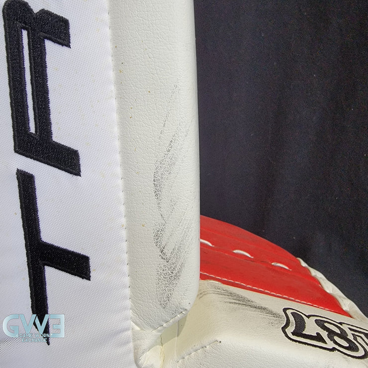 Ann-Renee Desbiens Game Used Goalie Pads 2024 Team Canada World Championship Gold Medal Winning Worn True Set Pads + Glove + Blocker Signed and Inscribed AS-03300