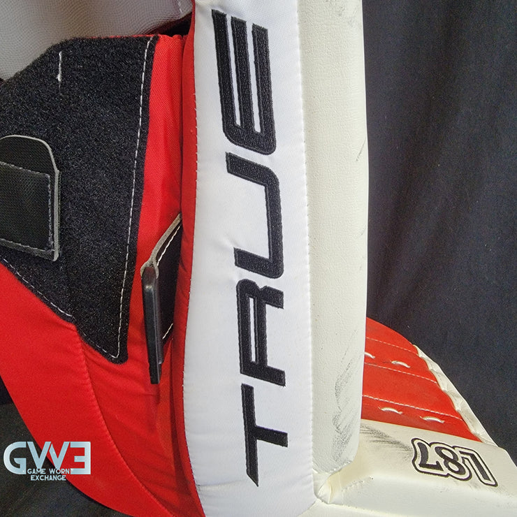Ann-Renee Desbiens Game Used Goalie Pads 2024 Team Canada World Championship Gold Medal Winning Worn True Set Pads + Glove + Blocker Signed and Inscribed AS-03300