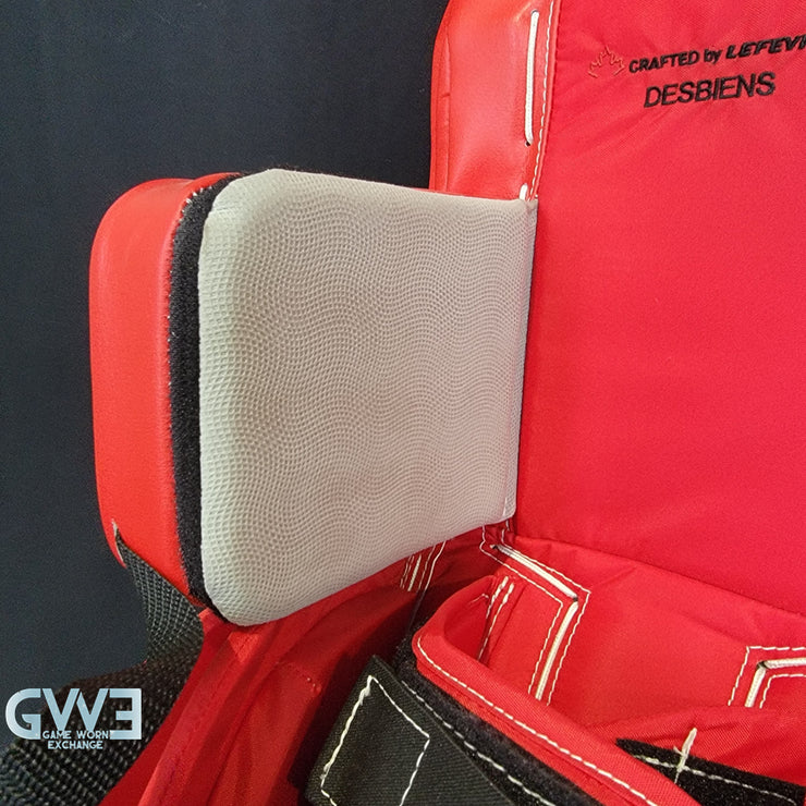Ann-Renee Desbiens Game Used Goalie Pads 2024 Team Canada World Championship Gold Medal Winning Worn True Set Pads + Glove + Blocker Signed and Inscribed AS-03300