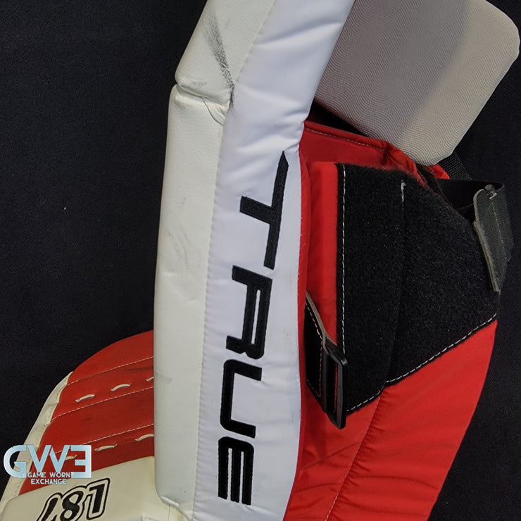 Ann-Renee Desbiens Game Used Goalie Pads 2024 Team Canada World Championship Gold Medal Winning Worn True Set Pads + Glove + Blocker Signed and Inscribed AS-03300