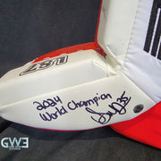 Ann-Renee Desbiens Game Used Goalie Pads 2024 Team Canada World Championship Gold Medal Winning Worn True Set Pads + Glove + Blocker Signed and Inscribed AS-03300