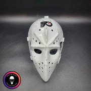 Bernie Parent Goalie Mask Unsigned Philadelphia "3 Emblems" GAME USED Edition Full Size Tribute