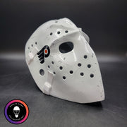 Bernie Parent Goalie Mask Unsigned Philadelphia "3 Emblems" GAME USED Edition Full Size Tribute