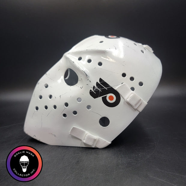 Bernie Parent Goalie Mask Unsigned Philadelphia "3 Emblems" GAME USED Edition Full Size Tribute