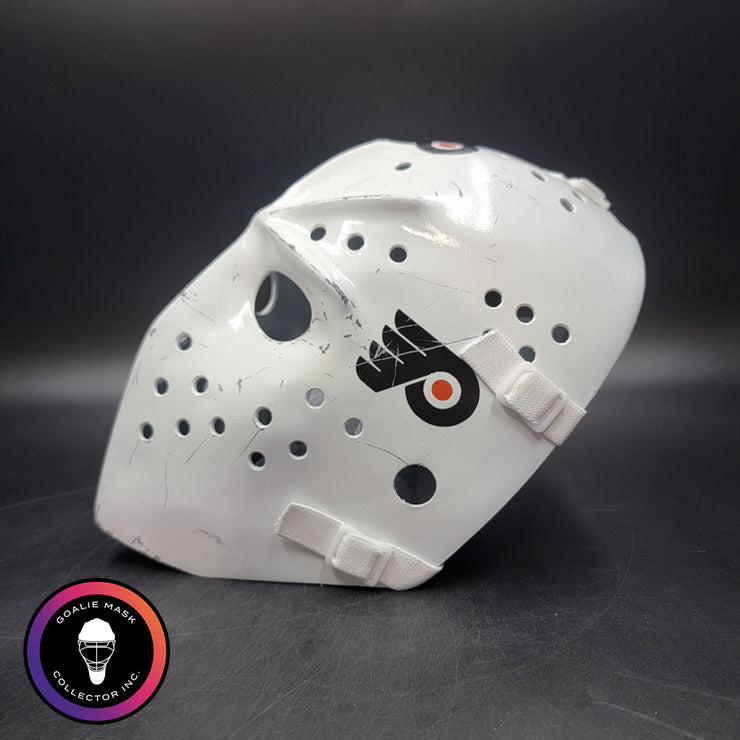 Bernie Parent Goalie Mask Unsigned Philadelphia "3 Emblems" GAME USED Edition Full Size Tribute