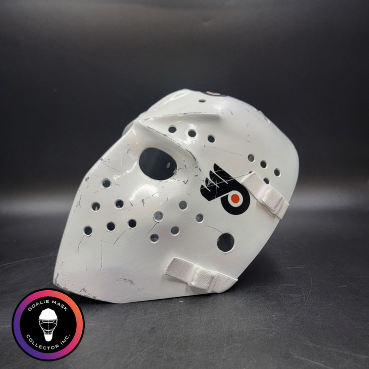 Bernie Parent Goalie Mask Unsigned Philadelphia "3 Emblems" GAME USED Edition Full Size Tribute