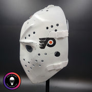 Bernie Parent Goalie Mask Unsigned Philadelphia "3 Emblems" GAME USED Edition Full Size Tribute