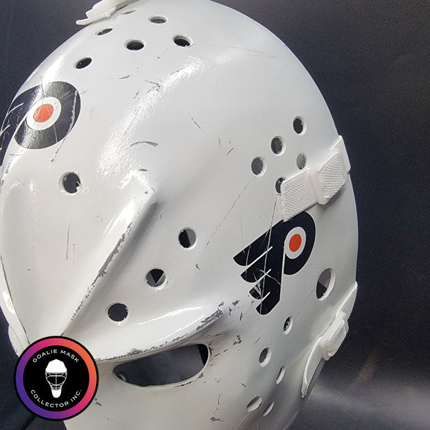 Bernie Parent Goalie Mask Unsigned Philadelphia "3 Emblems" GAME USED Edition Full Size Tribute