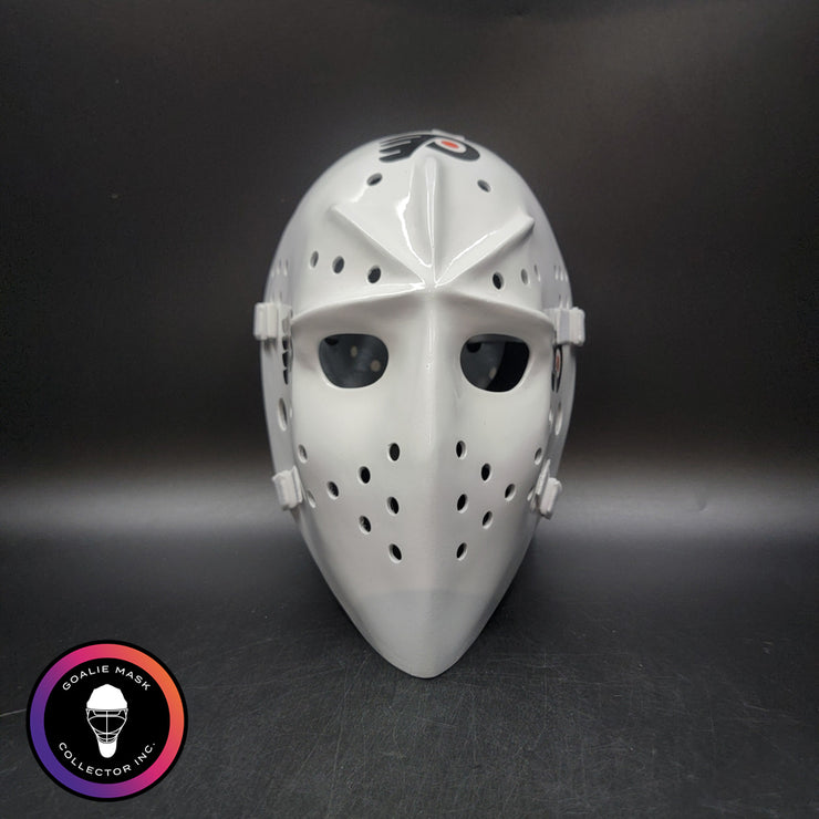 Bernie Parent Goalie Mask Unsigned Philadelphia "3 Emblems" PRISTINE Edition Full Size Tribute