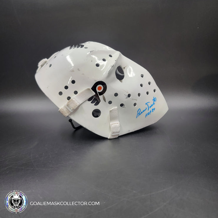 Bernie Parent Signed Goalie Mask Autographed Philadelphia "3 Emblems" GAME USED Version Signature Edition Vintage