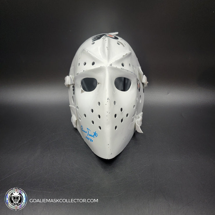Bernie Parent Signed Goalie Mask Autographed Philadelphia "3 Emblems" GAME USED Version Signature Edition Vintage