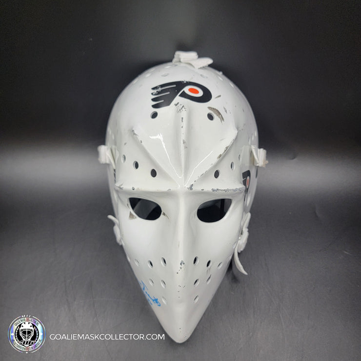 Bernie Parent Signed Goalie Mask Autographed Philadelphia "3 Emblems" GAME USED Version Signature Edition Vintage