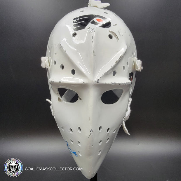 Bernie Parent Signed Goalie Mask Autographed Philadelphia "3 Emblems" GAME USED Version Signature Edition Vintage