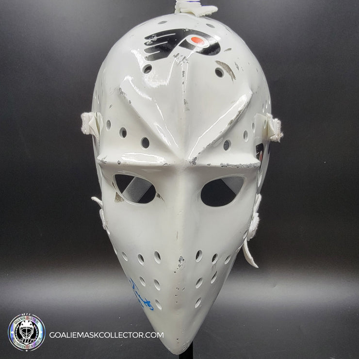 Bernie Parent Signed Goalie Mask Autographed Philadelphia "3 Emblems" GAME USED Version Signature Edition Vintage