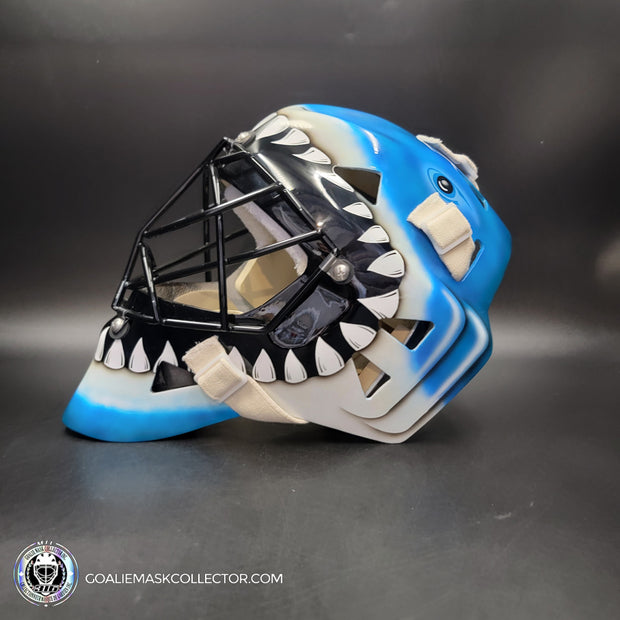 Brian Hayward Goalie Mask Unsigned San Jose V2 BRIGHT BLUE CAT316 Tribute