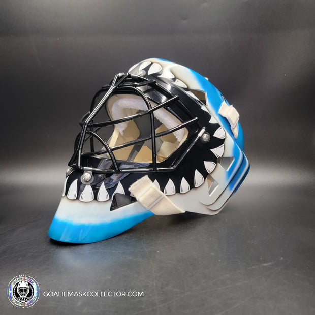 Brian Hayward Goalie Mask Unsigned San Jose V2 BRIGHT BLUE CAT316 Tribute