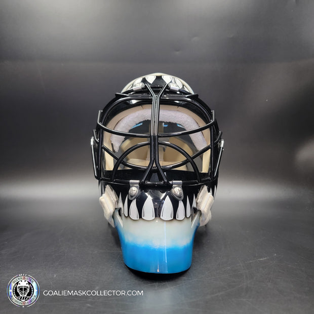 Brian Hayward Goalie Mask Unsigned San Jose V2 BRIGHT BLUE CAT316 Tribute