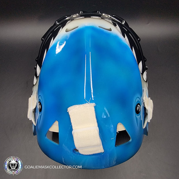 Brian Hayward Goalie Mask Unsigned San Jose V2 BRIGHT BLUE CAT316 Tribute