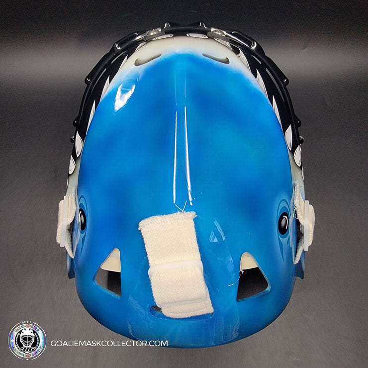 Brian Hayward Goalie Mask Unsigned San Jose V2 BRIGHT BLUE CAT316 Tribute