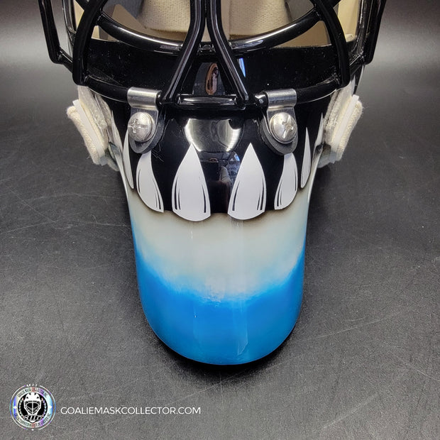 Brian Hayward Goalie Mask Unsigned San Jose V2 BRIGHT BLUE CAT316 Tribute