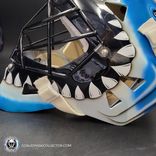 Brian Hayward Goalie Mask Unsigned San Jose V2 BRIGHT BLUE CAT316 Tribute