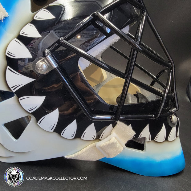 Brian Hayward Goalie Mask Unsigned San Jose V2 BRIGHT BLUE CAT316 Tribute