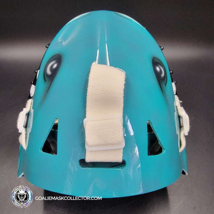 Brian Hayward Goalie Mask Unsigned San Jose V3 TEAL GRAY CAT316 Tribute