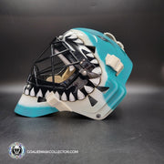 Brian Hayward Goalie Mask Unsigned San Jose V3 TEAL GRAY CAT316 Tribute